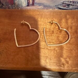 Kate Spate Large Half Hoop Pearl Earrings